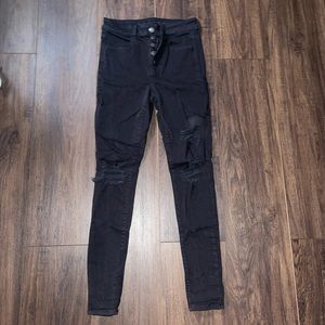black american eagle skinny jeans
